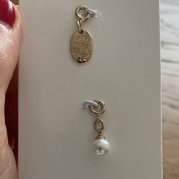 J. Crew Gold and Pearl Charms - Picture 2 of 4